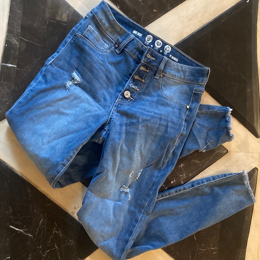 Rewash Blue Distressed Skinny Jeans